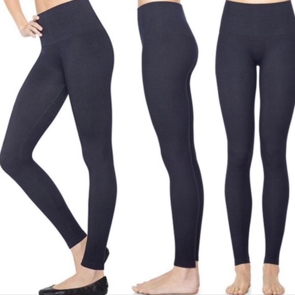 NWT Love Your Assets by SPANX Seamless Leggings Dark Denim Wash Sz‎ Large - Picture 1 of 9